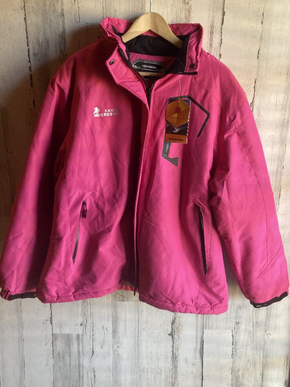 NWT MOERDENG Ski Jacket 2XL Removable Hood Hot Pink Plush Lining